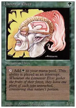 Llanowar Elves - Light Play MTG Revised - Image 1