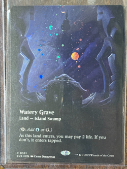 MTG Watery Grave Borderless Galaxy Foil Edge Of Eternities 0381 (Swirl) - Image 1