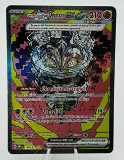 Pokemon Prismatic Evolutions - Cornerstone Mask Ogerpon EX - SIR - 160/131 - NM - Image 1