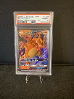 2019 Pokemon PSA 10 Charizard Gx #SM211 P.M. Black Star Promo Hidden Fates Tins - Image 1
