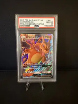 2019 Pokemon PSA 10 Charizard Gx #SM211 P.M. Black Star Promo Hidden Fates Tins - Image 1