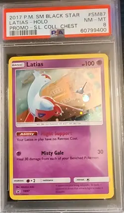 2017 Pokemon Latias Holo SM87 Shinning Legend Collectors Chest Promo PSA 8 - Image 1
