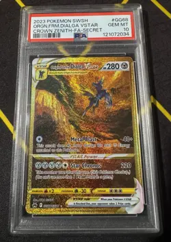 PSA 10 GEM MINT 2023 Pokemon Origin Forme Dialga VSTAR Full Art GG68/GG70 Gold - Image 1