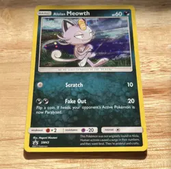 Pokemon TCG Alolan Meowth SM43 Black Star Promo Sun & Moon Pokemon - Image 2