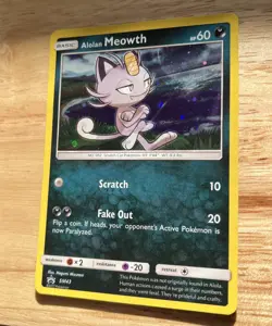 Pokemon TCG Alolan Meowth SM43 Black Star Promo Sun & Moon Pokemon - Image 3