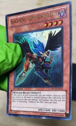 Yugioh Blackwing - Zephyros the Elite DUOV-EN066 Ultra Rare 1st Ed DAMAGED - Image 4