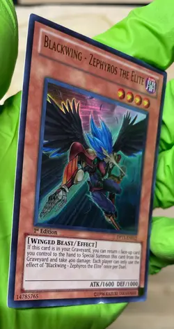 Yugioh Blackwing - Zephyros the Elite DUOV-EN066 Ultra Rare 1st Ed DAMAGED - Image 5