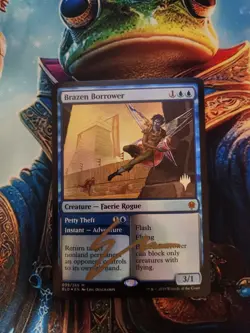 MTG Brazen Borrower, Throne Of Eldraine Promo Pack Foil, Signed By Artist, LP - Image 1