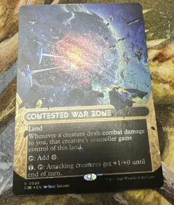 MTG Contested War Zone Borderless Galaxy Foil Edge of Eternities Near Mint - Image 1