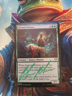 MTG Eternal Witness Foil, Commander Masters, Signed By Artist, LP - Image 1