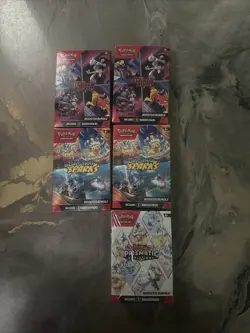 Pokemon Lot Surging Sparks/Destined Rivals/Prismatic Evolutions Booster Bundles. - Image 1