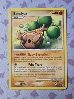 Bonsly 71/130 Diamond and Pearl Regular 2007 Pokemon TCG LP - Image 1
