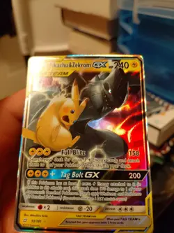 Pikachu & Zekrom GX 33/181 Team Up Pokemon Card Ultra Rare Holo Near Mint - Image 3