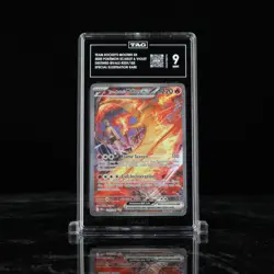 2025 POKEMON DRI EN-DESTINED RIVALS #229 TEAM ROCKET'S MOLTRES EX TAG 9 - Image 1
