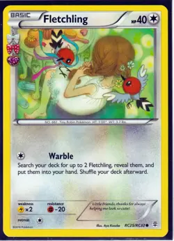 2016 POKEMON FLETCHLING RC25/RC32 GENERATIONS- RADIANT COLLECTION REGULAR-NM/M - Image 1