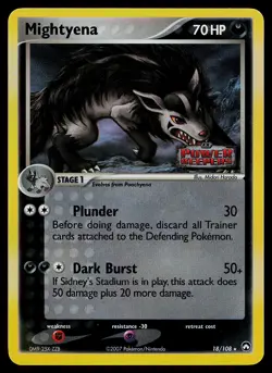 Pokemon Card - Mightyena Power Keepers 18/108 Reverse Holo Stamped - Image 1