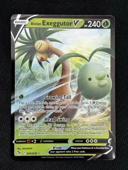 Alolan Exeggutor V 005/078 Pokemon GO Rare Holo Pokemon Card Near Mint - Image 1