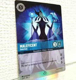 Disney Lorcana 100 Maleficent Foil Promo Card - Signed, Mint Condition - Image 3