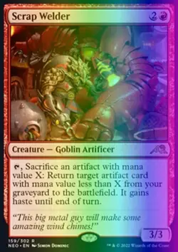 MTG Magic the Gathering Scrap Welder (159/574) Kamigawa Neon Dynasty LP FOIL - Image 1