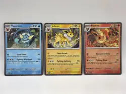 Pokemon Flareon 167, Vaporeon 168, Jolteon 169 Prismatic PROMO Cards Black Star - Image 1