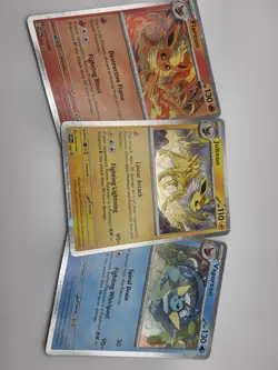 Pokemon Flareon 167, Vaporeon 168, Jolteon 169 Prismatic PROMO Cards Black Star - Image 3