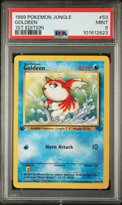 1999 POKEMON JUNGLE 1ST ED #53 GOLDEEN PSA 9 - Image 1
