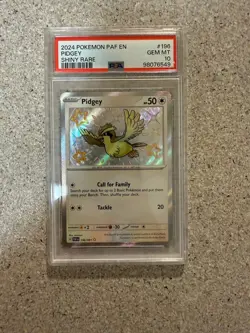 2024 Pokemon Scarlet & Violet Paldean Fates Pidgey Shiny Rare #196/091 PSA 10 - Image 1