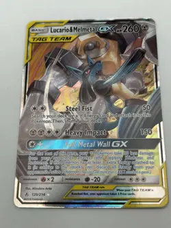 Lucario & Melmetal GX - 120/214 - Pokemon Unbroken Bonds Sun & Moon Rare Card NM - Image 1