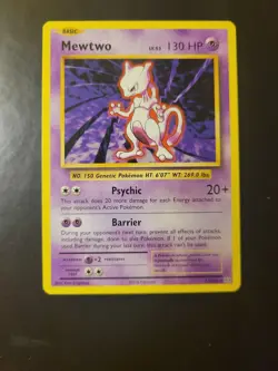 Mewtwo Evolutions Card 51/108 Regular Rare, Near Mint Condition - Image 2