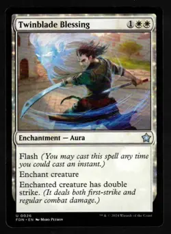4x Twinblade Blessing-Magic the Gathering-MTG-Foundations-Near Mint-4x - Image 1