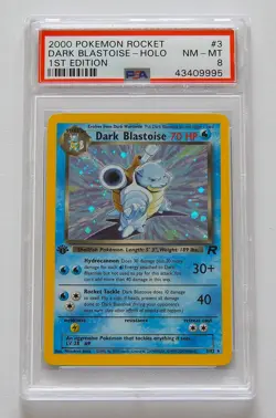 Pokemon Team Rocket 💦 3/82 Dark Blastoise 1. Edition Holo PSA 8 Dunkles Turtok - Image 1