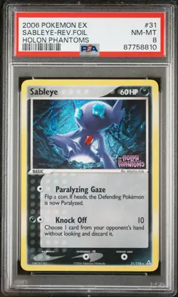 Pokemon Sableye 31/110 PSA 8 NM-MT EX Holon Phantoms Reverse Holo Stamped 2006 - Image 1