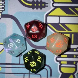 OVERSIZED D20 SPINDOWN Die Lot of 4 Magic the Gathering MTG Dice Lot X4 Mint - Image 1