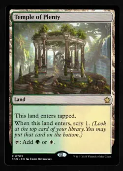 1 x Temple of Plenty-Magic the Gathering-MTG-Foundations-Near Mint-rare - Image 1