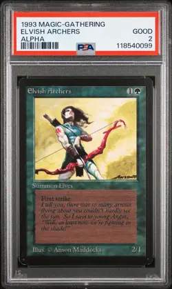 1993 MTG ALPHA ELVISH ARCHERS PSA 2 - Image 1