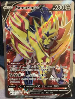Pokemon TCG - Zamazenta V 196/202 Full Art - Sword & Shield Base Set - NM - Image 1