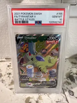 Pokemon TCG Tyranitar V 155/163 Alternate Full Art Battle Styles GEM MINT PSA 10 - Image 1