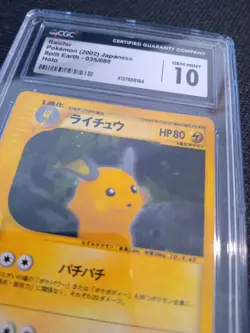 2002 Raichu Holo 035/088 Split Earth Pokemon Japanese CGC 10 LOW POP - Image 3