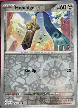Honedge Reverse Holo - 130/182 - Paradox Rift Pokemon 2023 - Image 1