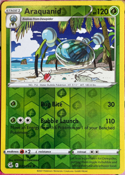 Araquanid Reverse Holo Rare - 020/264 - Fusion Strike Pokemon 2021 - Image 1