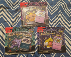 Pokemon TCG Paldean Fates Tech Sticker Collection 3 Pack Blister Set of 3 - Image 1