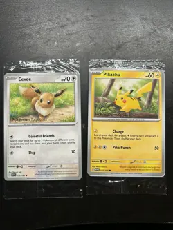 Pokemon TCG Eevee + Pikachu Pokemon Together Stamp Exclusive Sealed Promo - Image 1