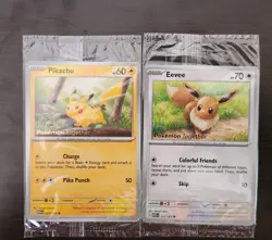 Pokemon TCG Eevee + Pikachu Pokemon Together Stamp Exclusive Sealed Promo - Image 1