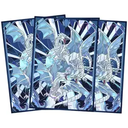Anime Glass YuGiOh! Blue Eyes White Dragon Holo Foil Card Sleeves 50 counts TCG - Image 1