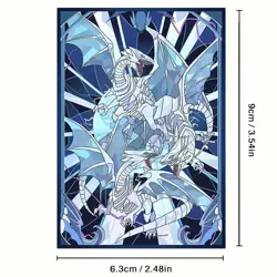 Anime Glass YuGiOh! Blue Eyes White Dragon Holo Foil Card Sleeves 50 counts TCG - Image 3