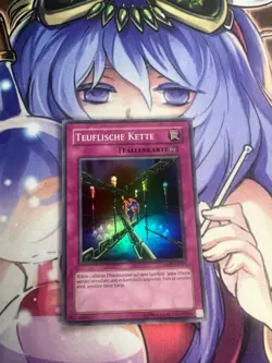 FIENDISH CHAIN GERMAN SUPER RARE ABPF-EN064 DE064 LIGHT PLAY YUGIOH - Image 1