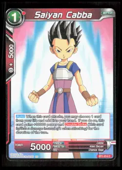 Dragon Ball Super - Saiyan Cabba - BT1-014 Common Battle Game Card CB-1-3-F-4 - Image 1