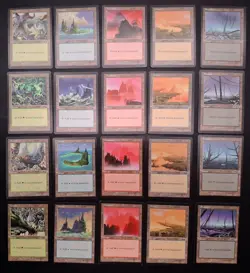 Magic the Gathering MTG Urza's Saga Land Set 20 total 4 of each art - Image 1