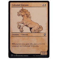 x4 Celestial Unicorn Showcase AFR MTG M/NM Playset Common White Creature Unicorn - Image 1