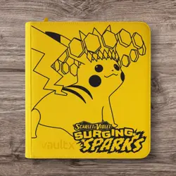 Vault X - 12 Pocket eXo-Tec Zip Binder Folder - Yellow Pokemon Surging Sparks - Image 1